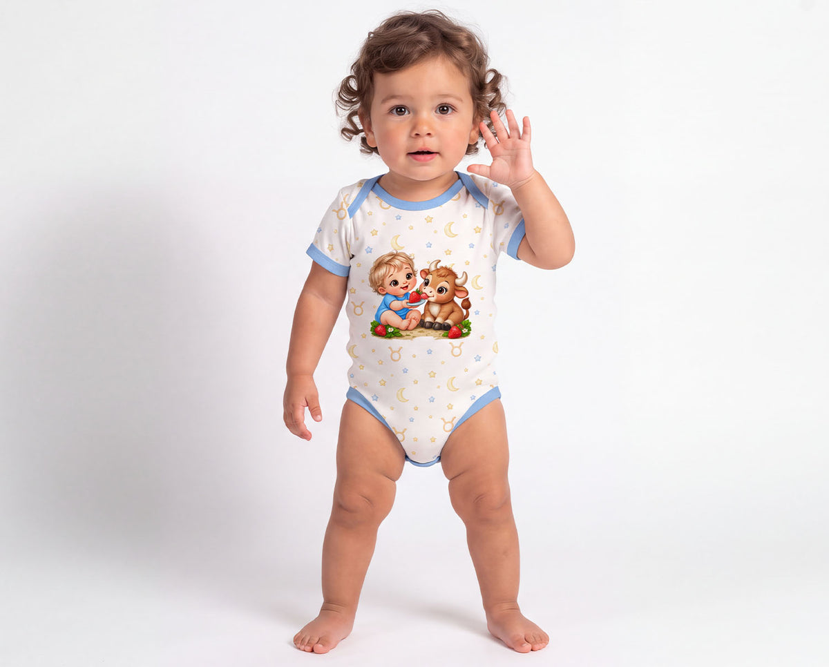 Sternzeichen Stier Baby Body inkl. Name (Druck)