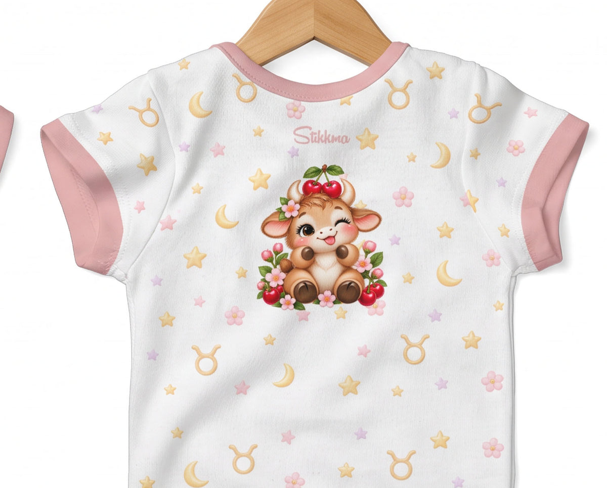 Sternzeichen Stier Baby Body Mädchen inkl. Name (Druck)