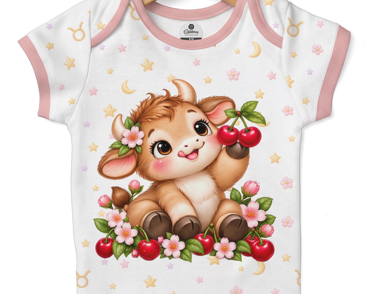 Sternzeichen Stier Baby Body Mädchen inkl. Name (Druck)