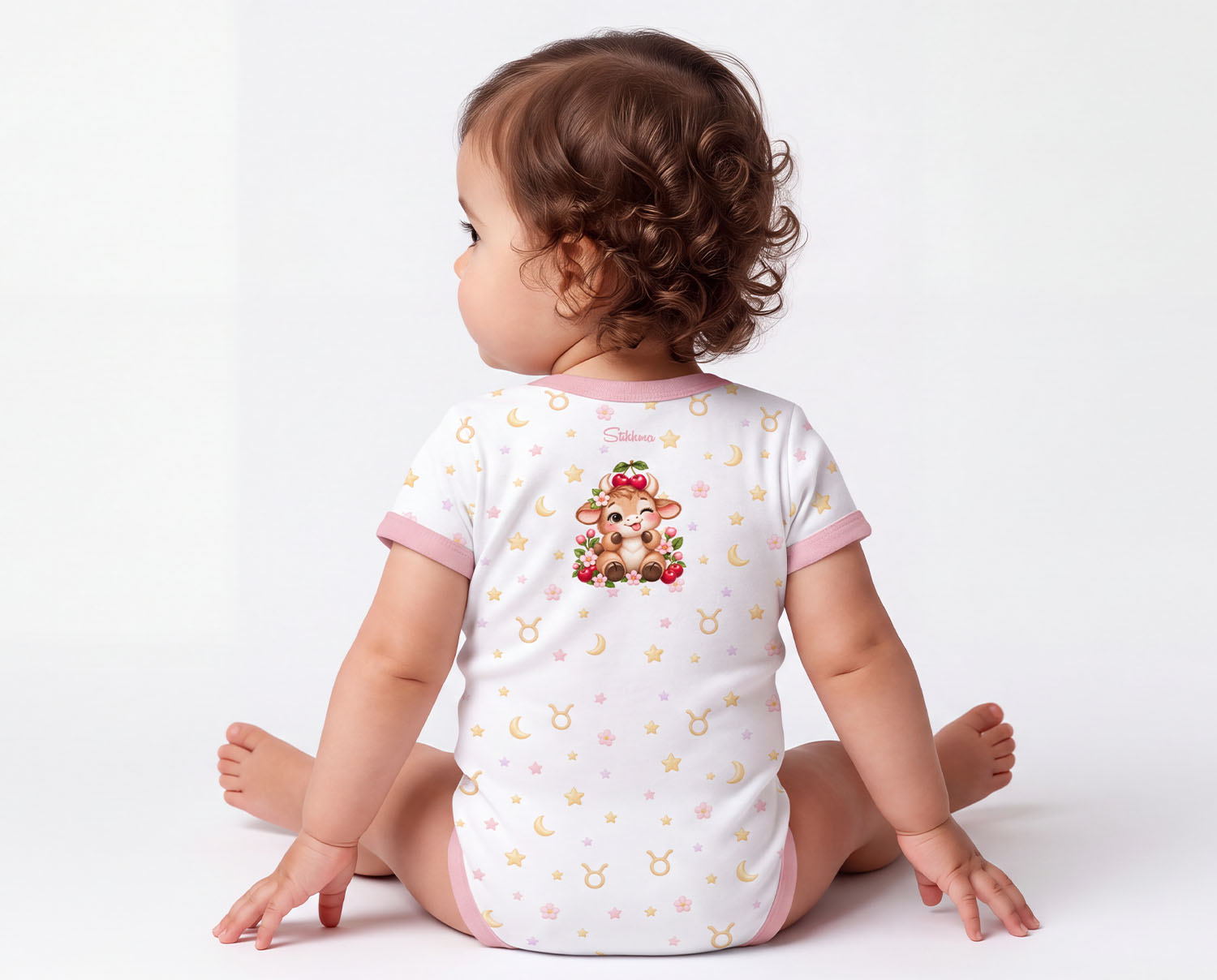 Sternzeichen Stier Baby Body Mädchen inkl. Name (Druck)