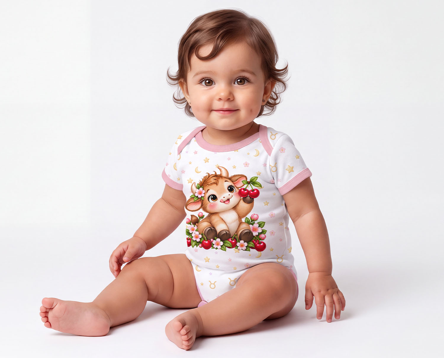 Sternzeichen Stier Baby Body Mädchen inkl. Name (Druck)