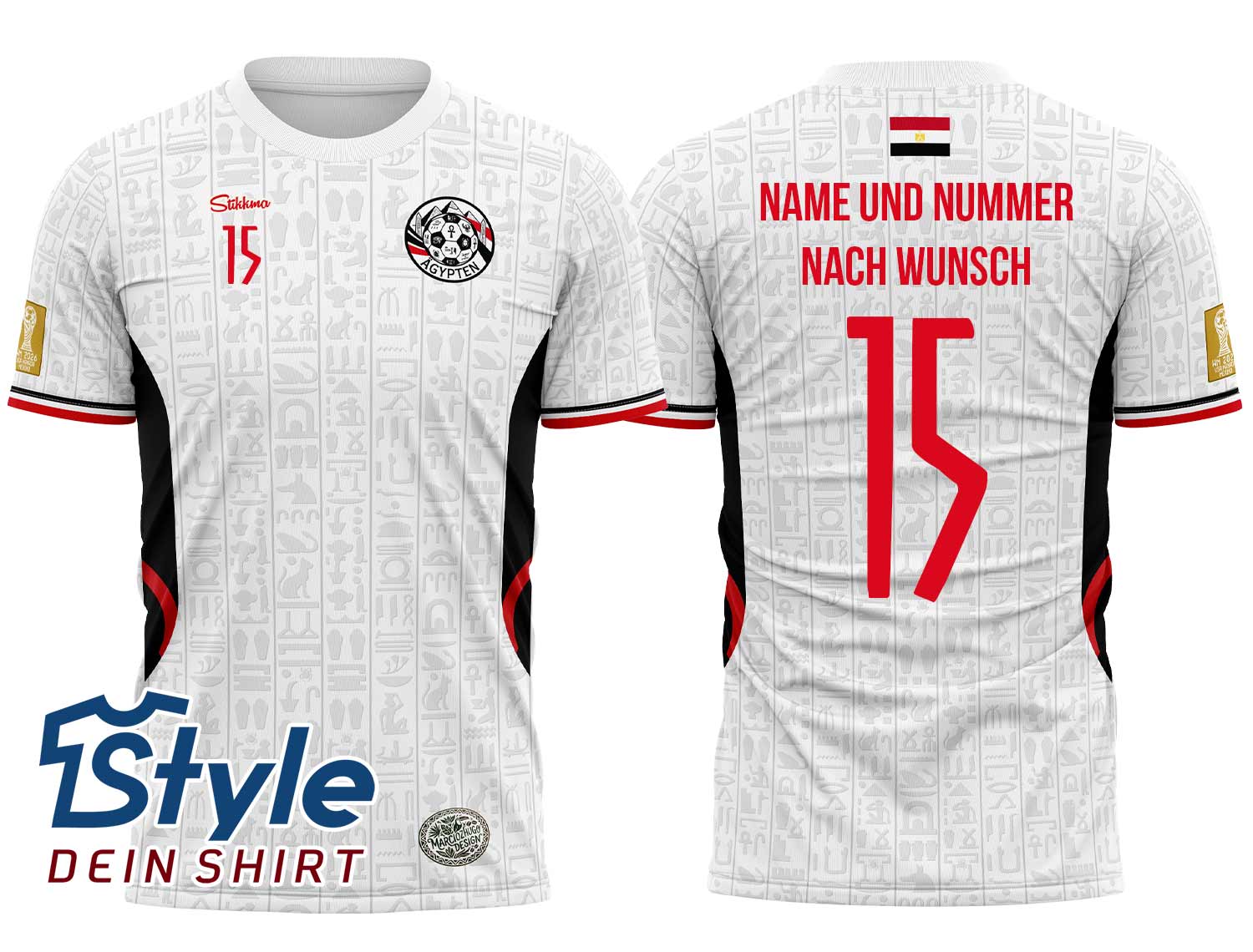 Ägypten WM 2026 Fan-Trikot inkl. Name und Nummer (Druck)