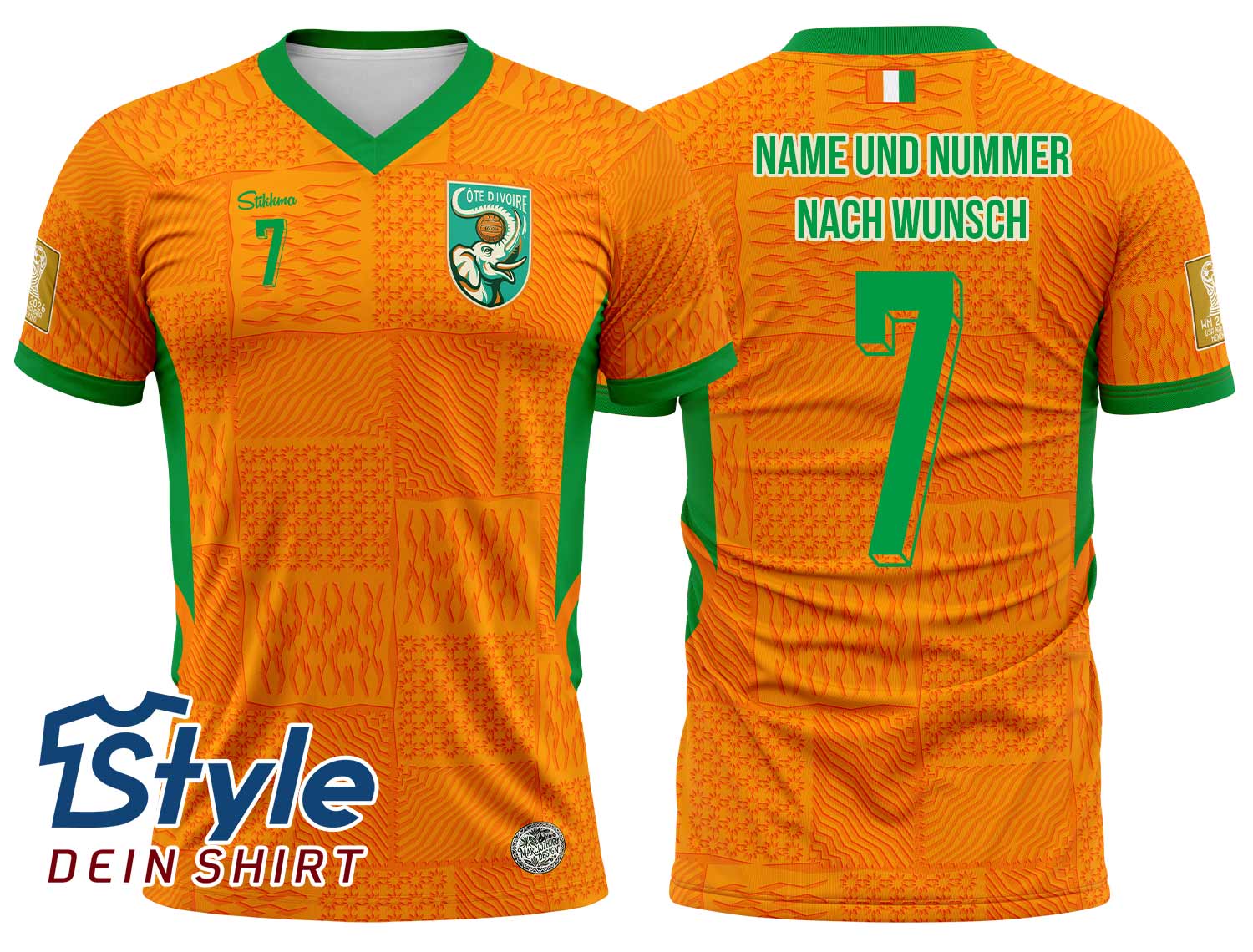 Elfenbeinküste WM 2026 Fan-Trikot Heim  inkl. Name und Nummer (Druck)