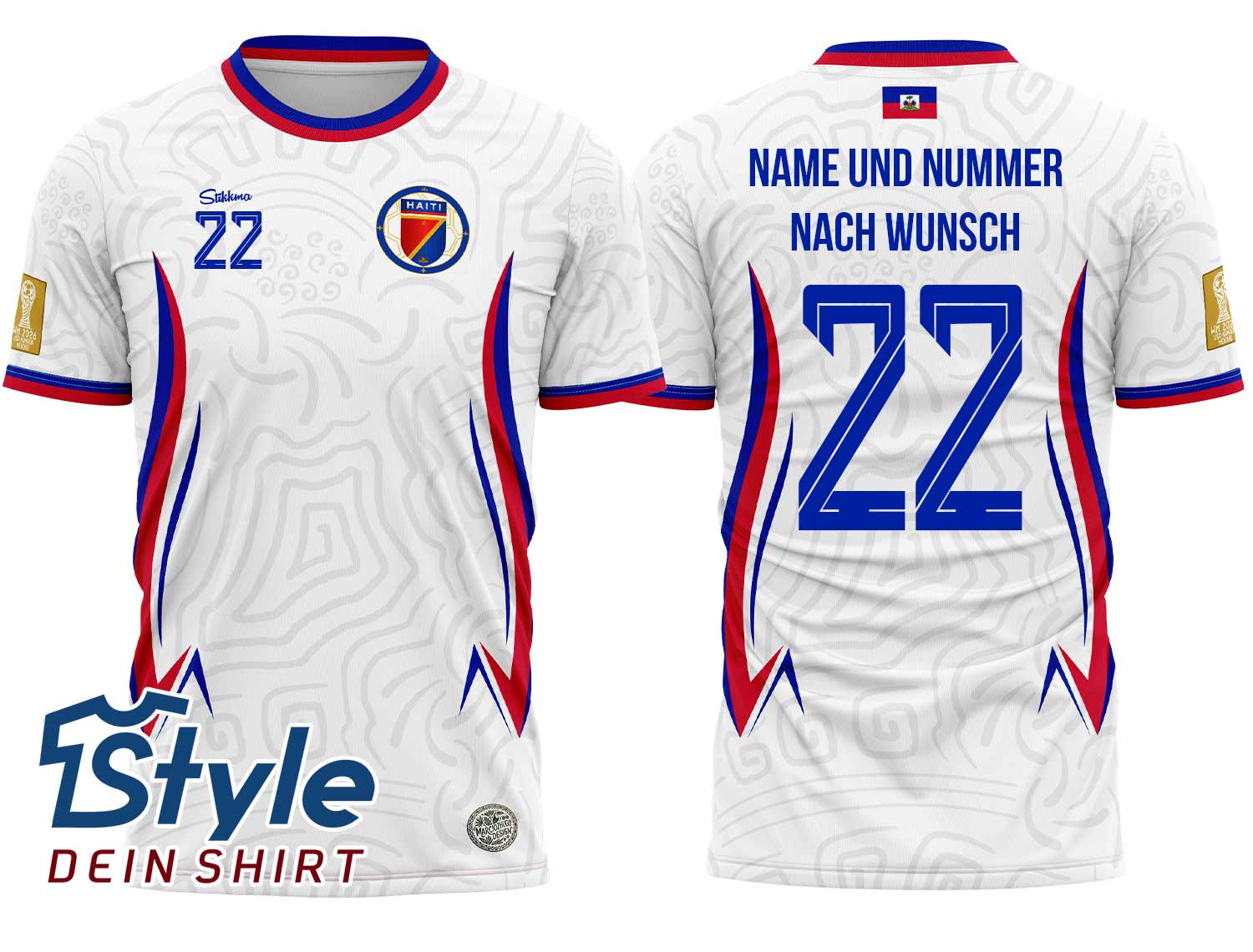Haiti WM 2026 Fan-Trikot inkl. Name und Nummer (Druck)