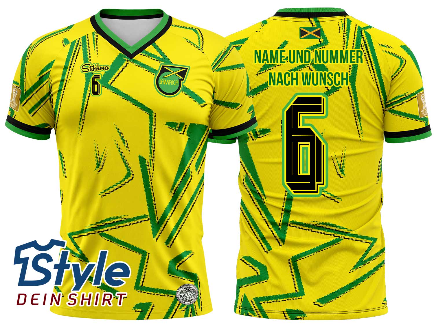 Jamaika WM 2026 Fan-Trikot Heim  inkl. Name und Nummer (Druck)