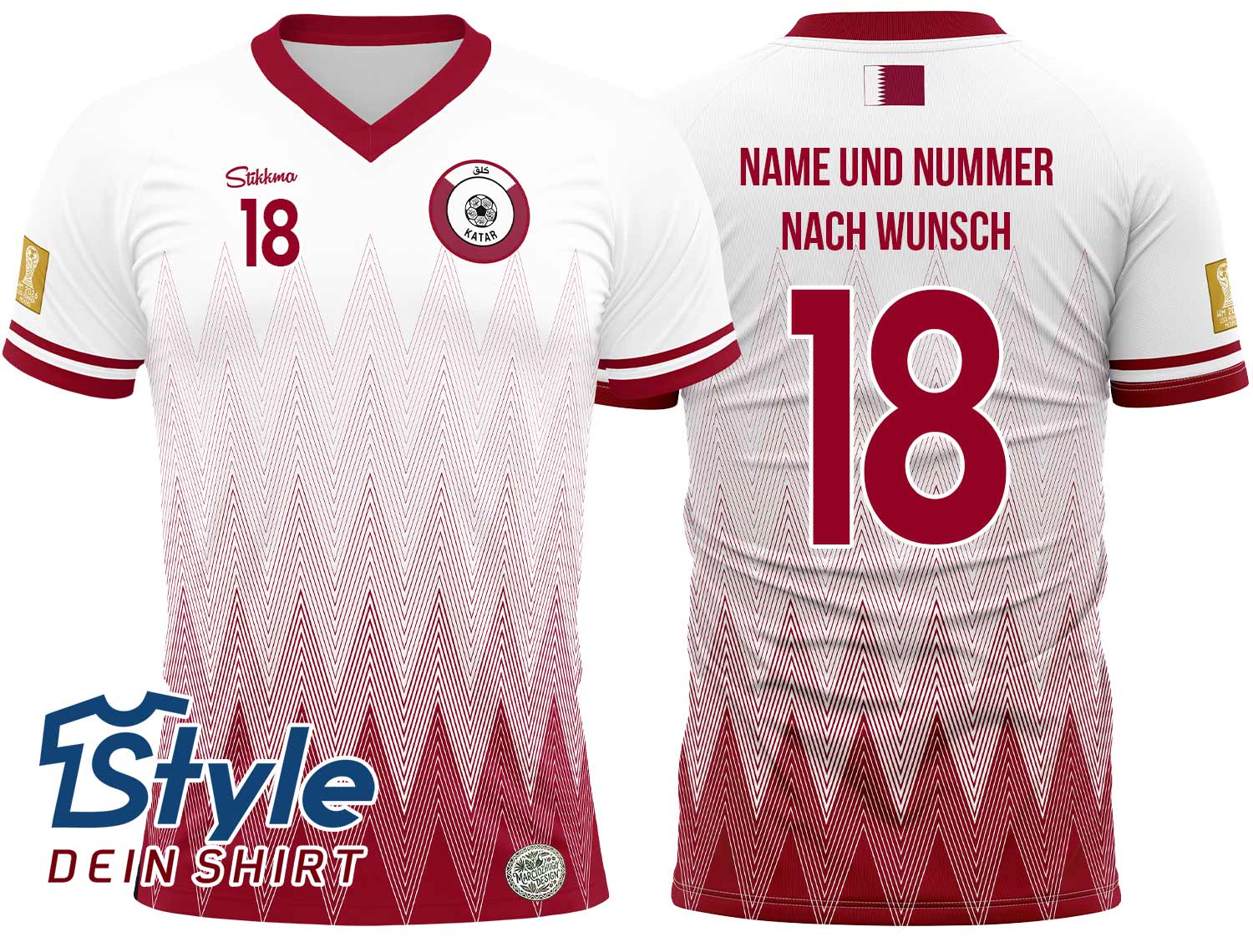 Katar WM 2026 Fan-Trikot Heim  inkl. Name und Nummer (Druck)