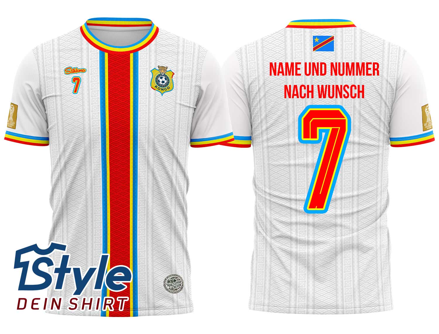 Kongo WM 2026 Fan-Trikot inkl. Name und Nummer (Druck)