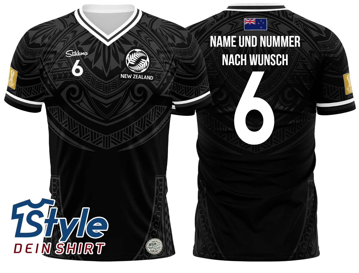Neuseeland WM 2026 Fan-Trikot Heim  inkl. Name und Nummer (Druck)