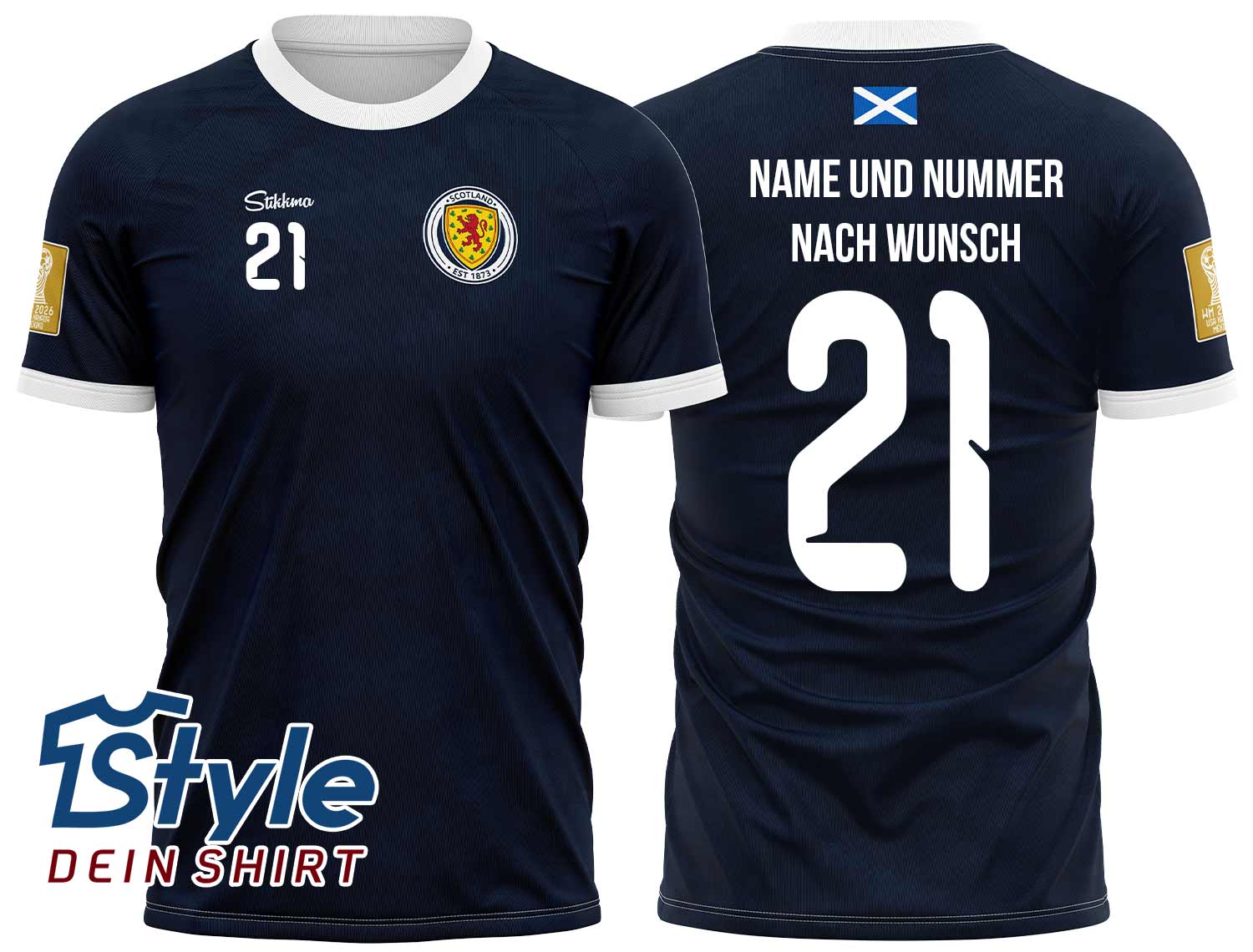 Schottland WM 2026 Fan-Trikot Special Black inkl. Name und Nummer (Druck)