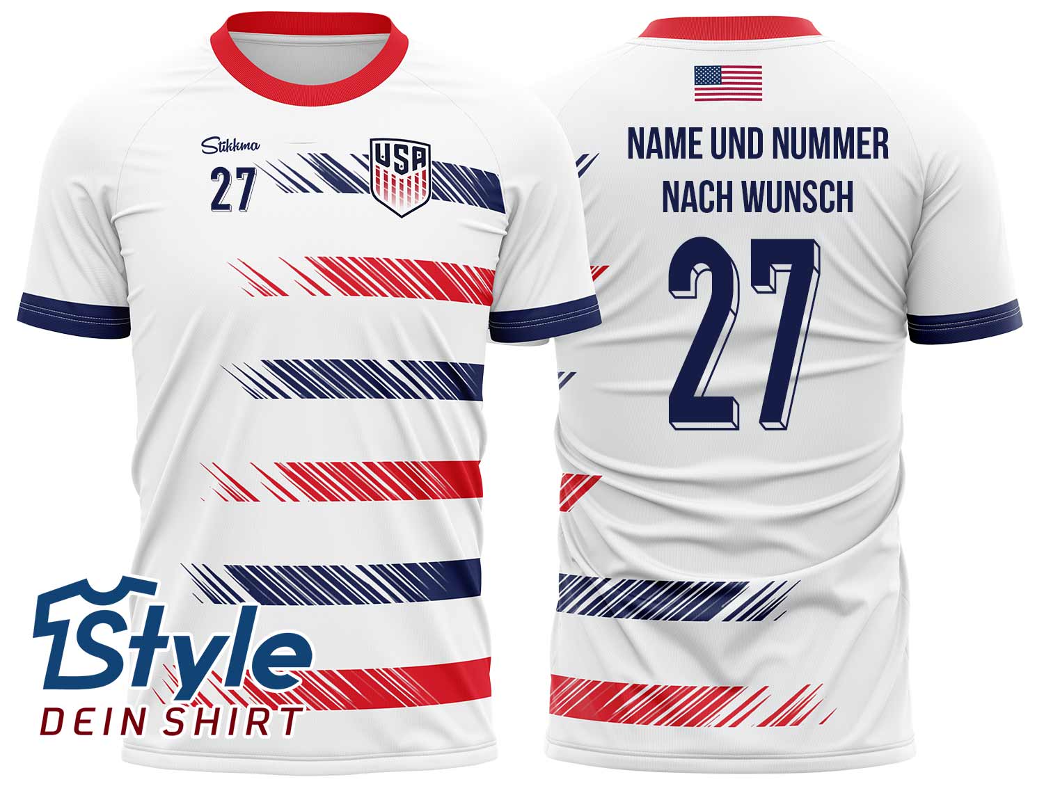 USA WM 2026 Fan-Trikot Heim  inkl. Name und Nummer (Druck)