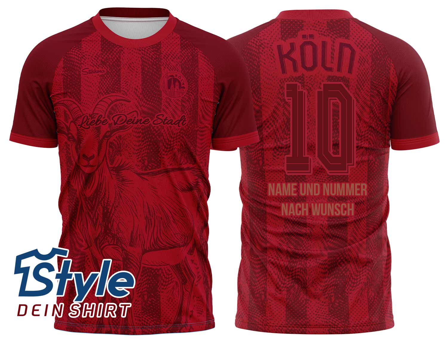Köln "Geissbock" Fan-Trikot inkl. Name und Nummer (Druck)
