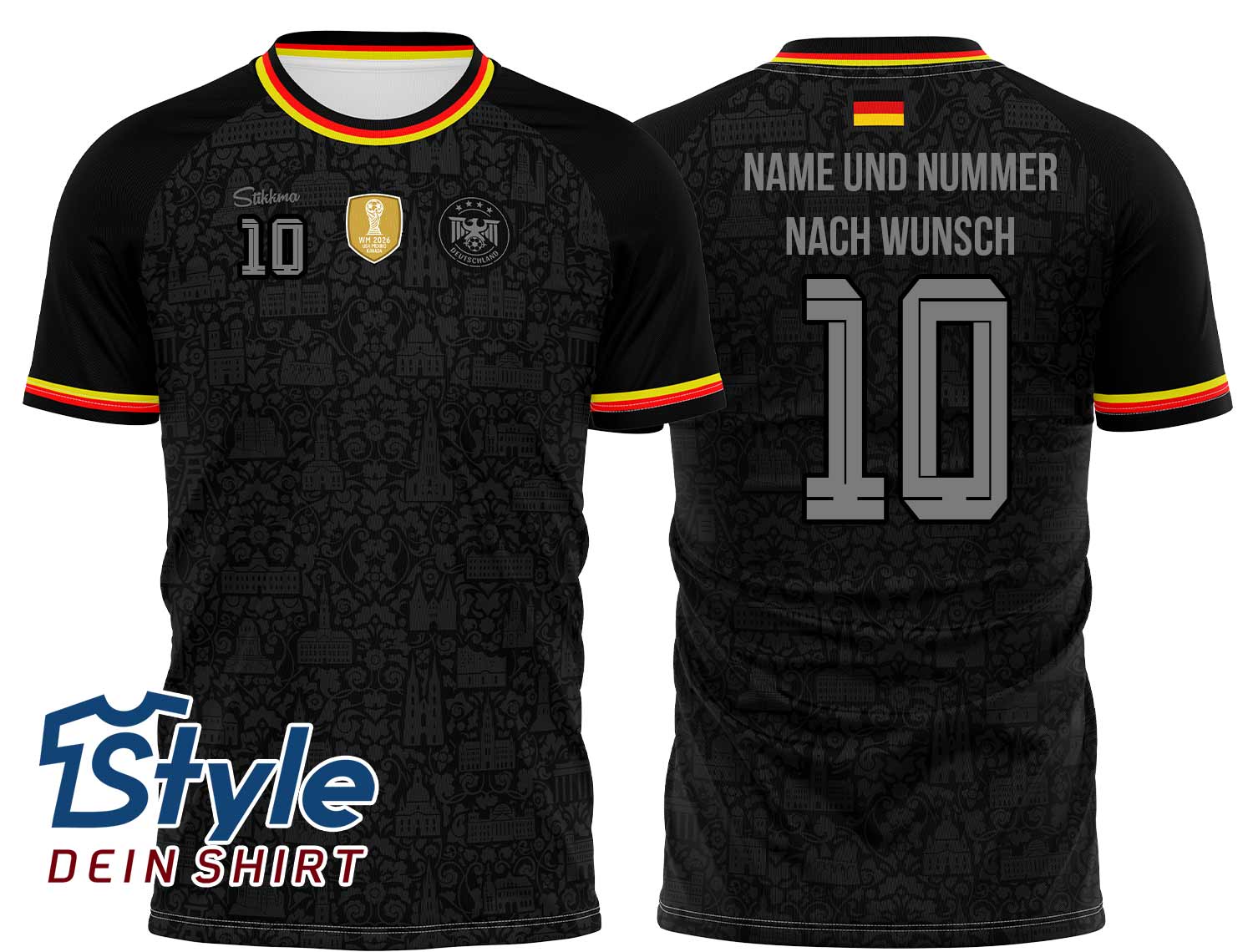 Deutschland WM 2026 Fan-Trikot Special Black inkl. Name und Nummer (Druck)