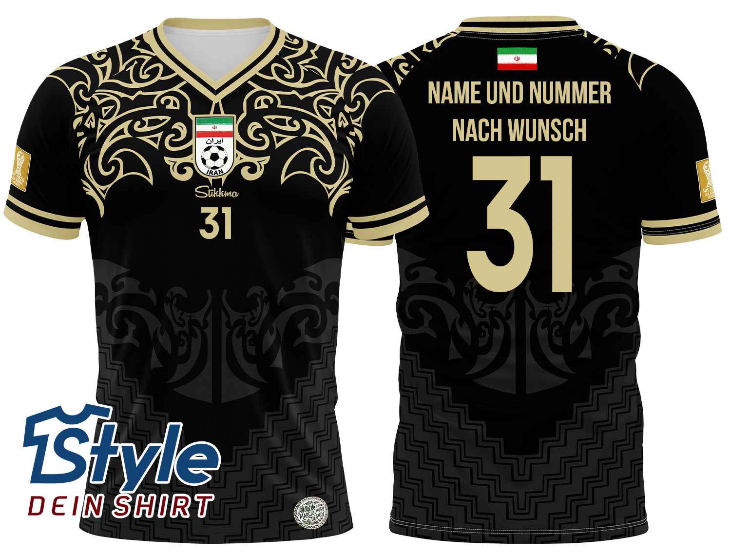 Iran WM 2026 Fan-Trikot Heim  inkl. Name und Nummer (Druck)