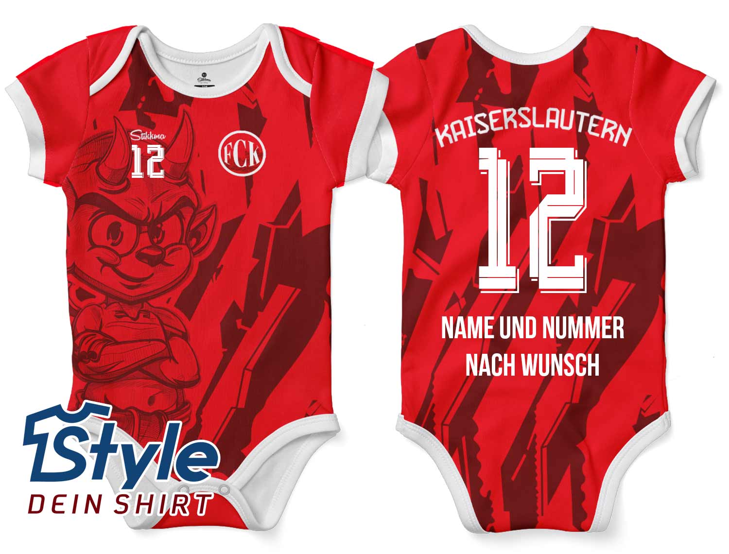 Kaiserslautern Bio-Baumwolle Baby Body Heim 2025/26 inkl. Name und Nummer (Druck)