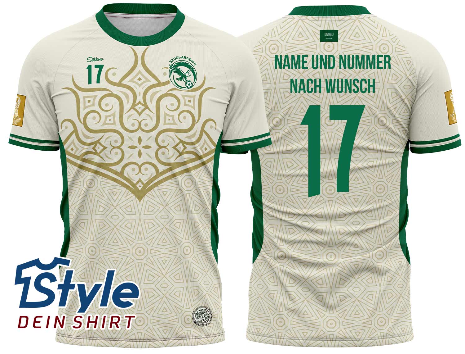Saudi-Arabien WM 2026 Fan-Trikot inkl. Name und Nummer (Druck)