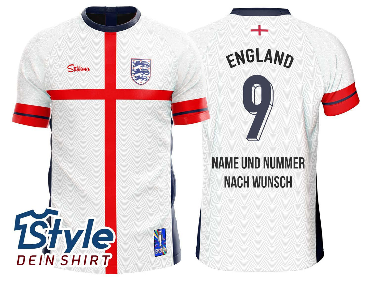 England Fan-Trikot EM2024 Name und Nummer (Druck)