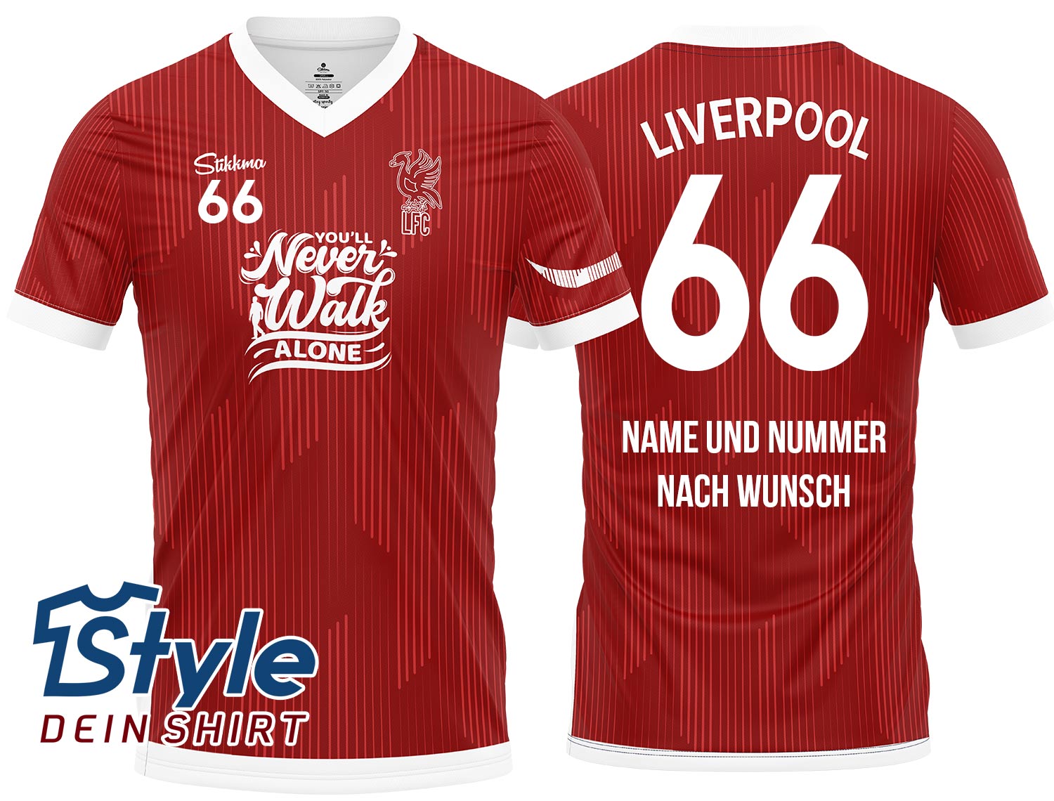 Liverpool Fan-Trikot inkl. Name und Nummer (Druck)