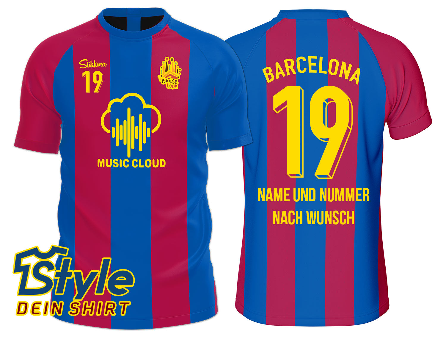 Barcelona Fan-Trikot inkl. Name und Nummer (Druck)