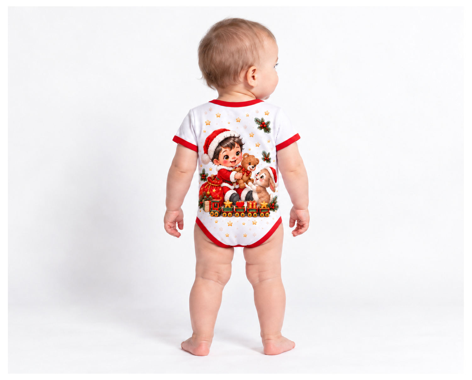 Kleiner Weihnachtsmann Weihnachts Baby Body inkl. Name (Druck)