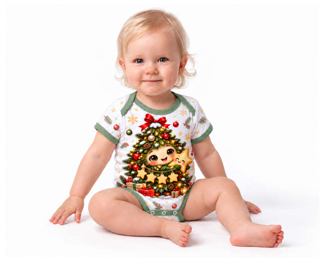 Tannenbaum-Freunde Weihnachts Baby Body inkl. Name (Druck)