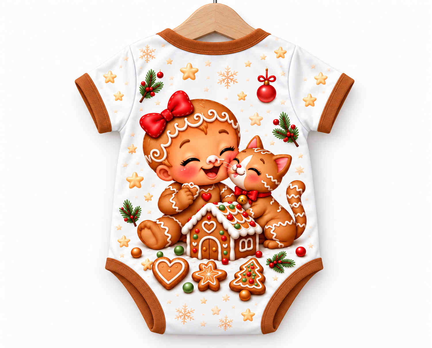 Lebkuchen-Liebe Weihnachts Baby Body inkl. Name (Druck)
