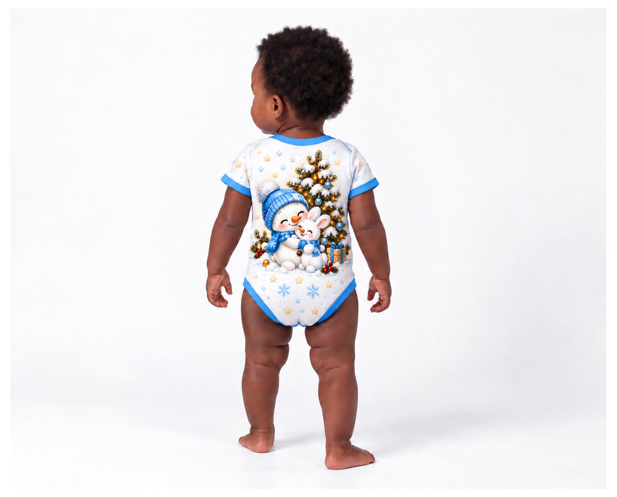 Schneemann-Zauber Weihnachts Baby Body inkl. Name (Druck)