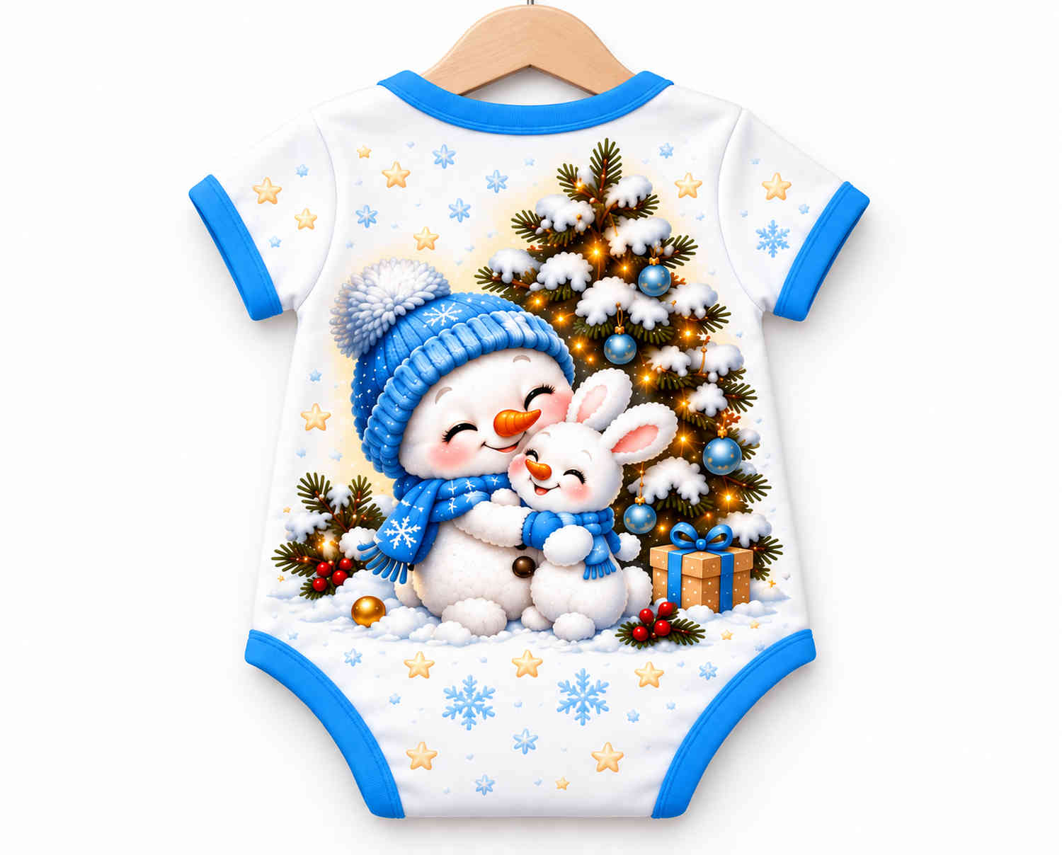 Schneemann-Zauber Weihnachts Baby Body inkl. Name (Druck)