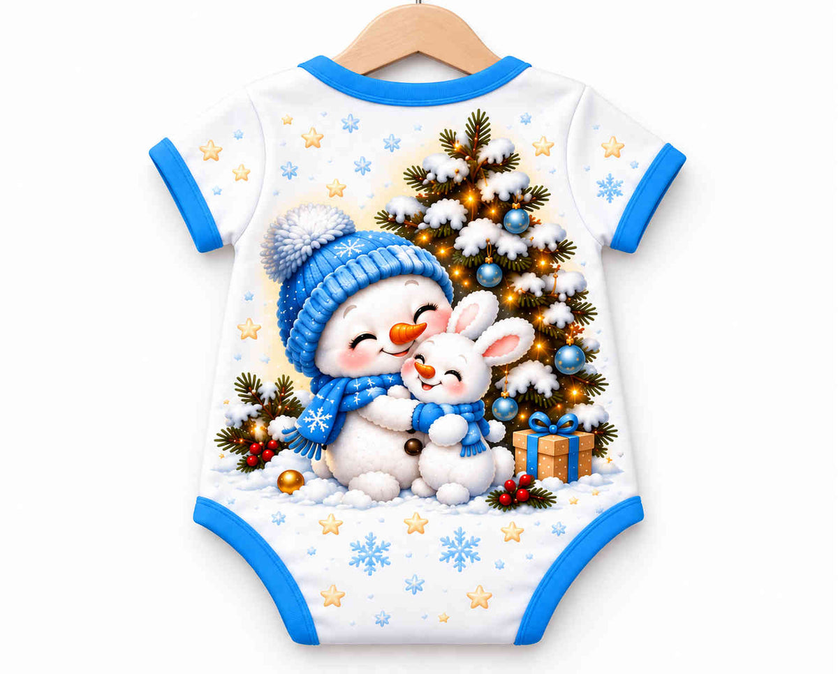 Schneemann-Zauber Weihnachts Baby Body inkl. Name (Druck)