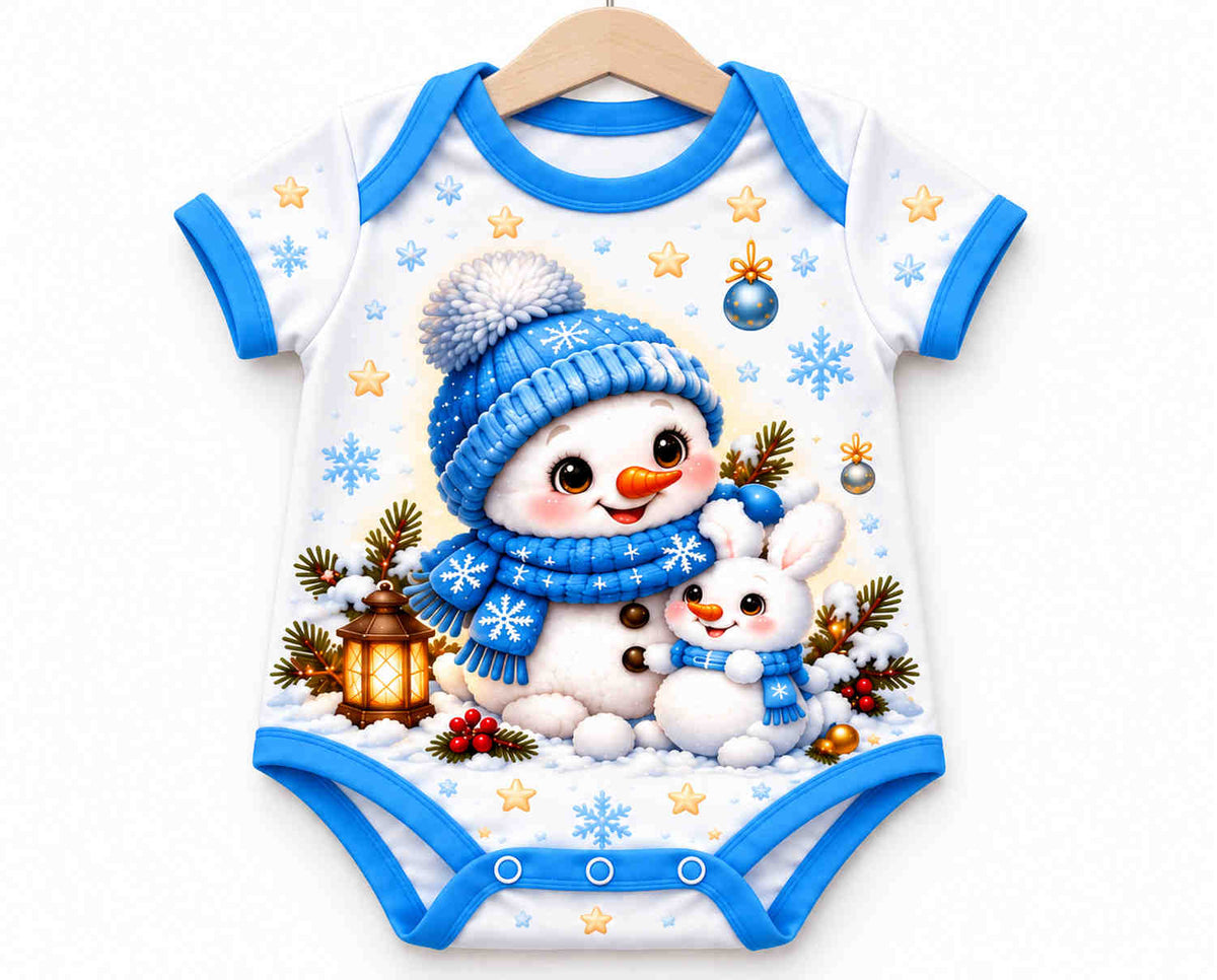 Schneemann-Zauber Weihnachts Baby Body inkl. Name (Druck)