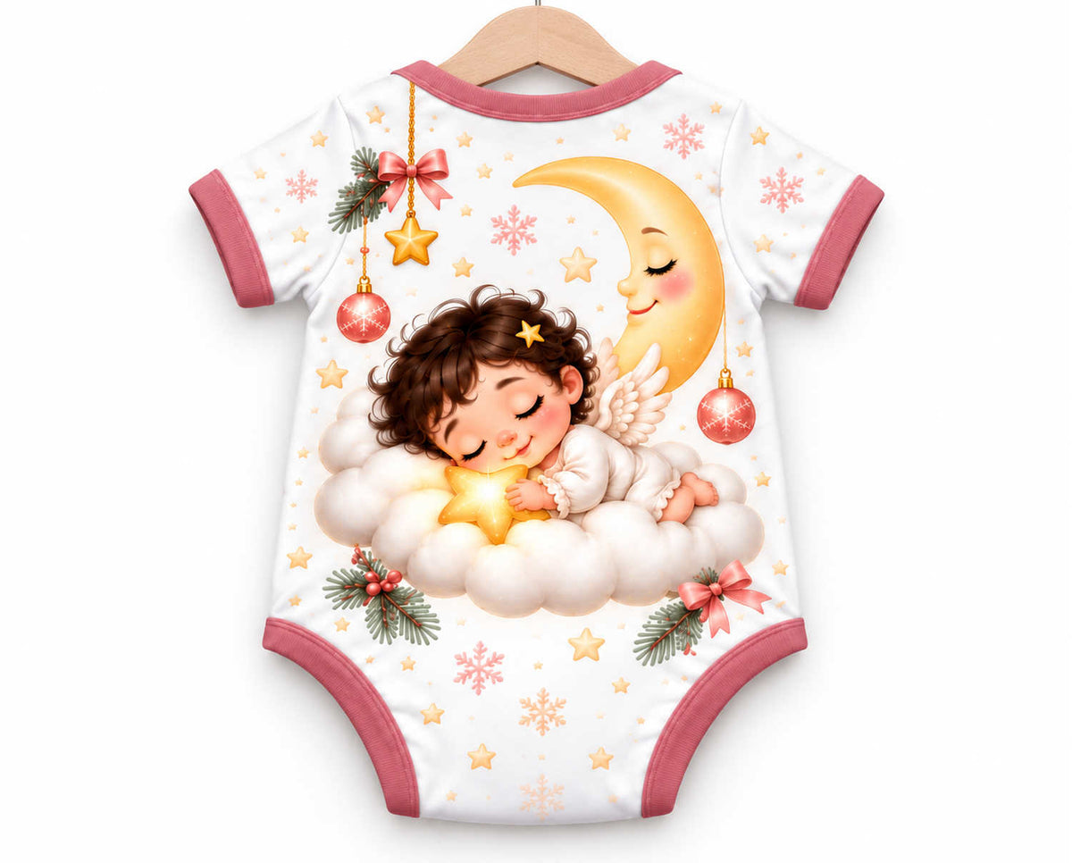 Sternchen-Engel Weihnachts Baby Body inkl. Name (Druck)