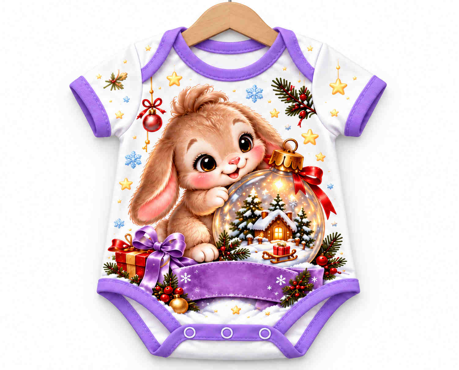 Kugelzauber Weihnachts Baby Body inkl. Name (Druck)