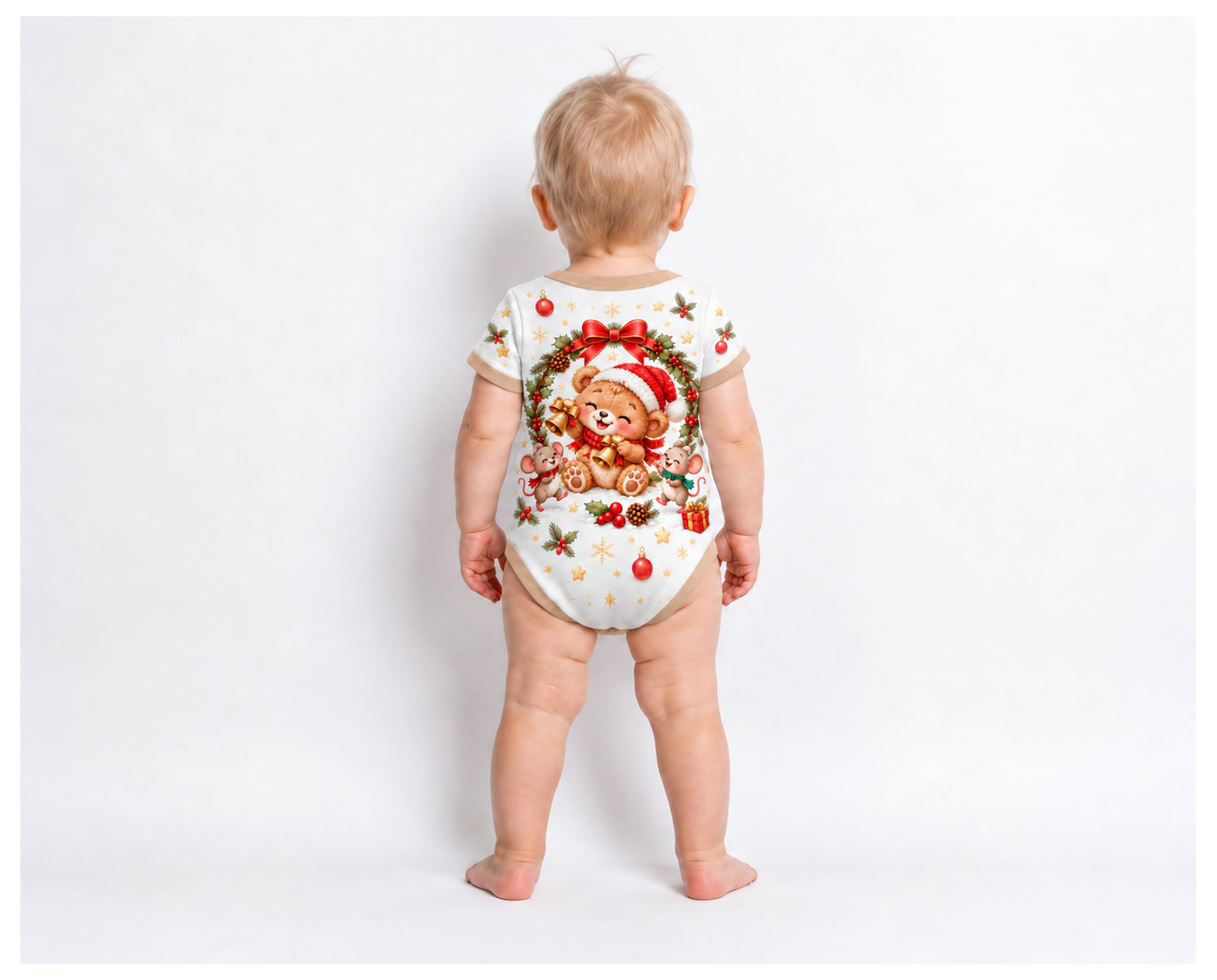 Weihnachtsbärchen Weihnachts Baby Body inkl. Name (Druck)