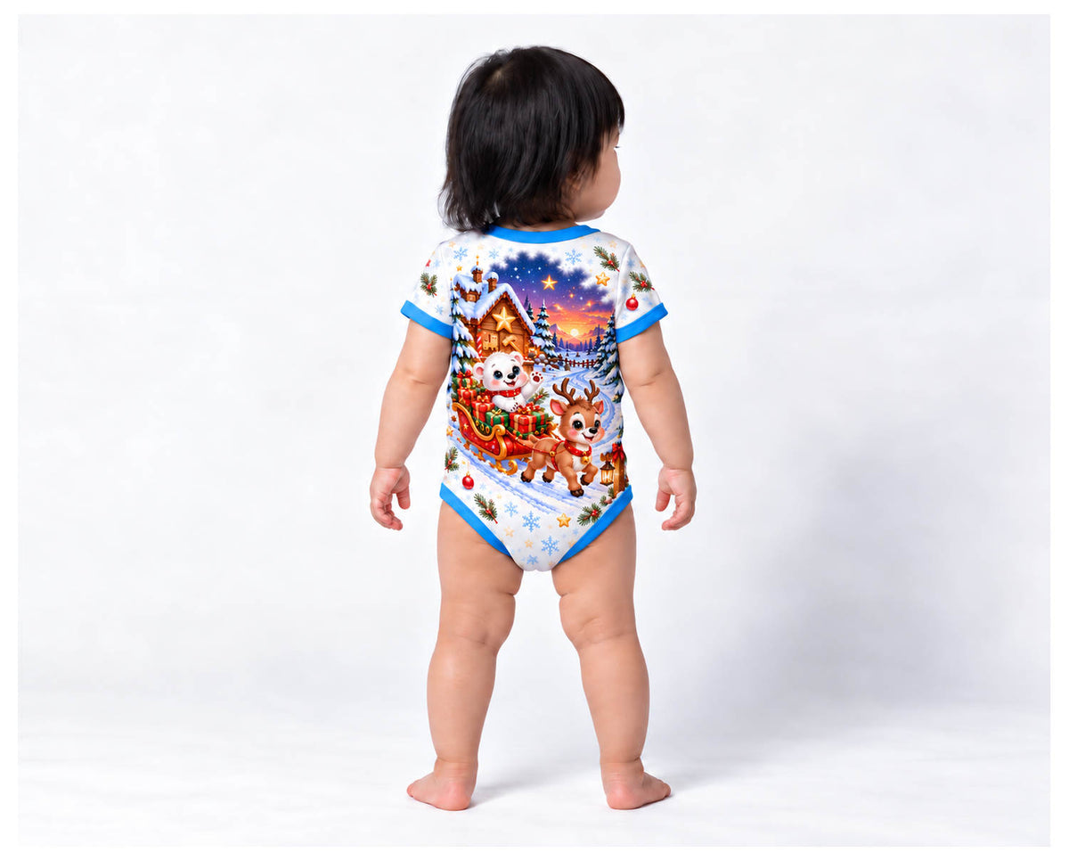 Zauberhafter Nordpol Weihnachts Baby Body inkl. Name (Druck)