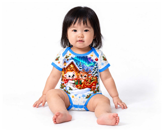 Zauberhafter Nordpol Weihnachts Baby Body inkl. Name (Druck)