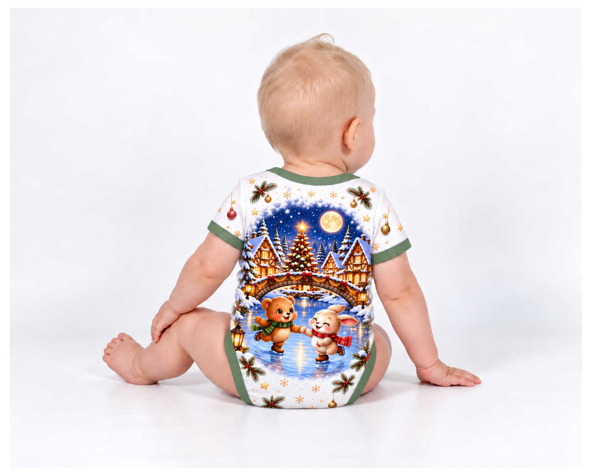 Unser Weihnachtsdorf Weihnachts Baby Body inkl. Name (Druck)