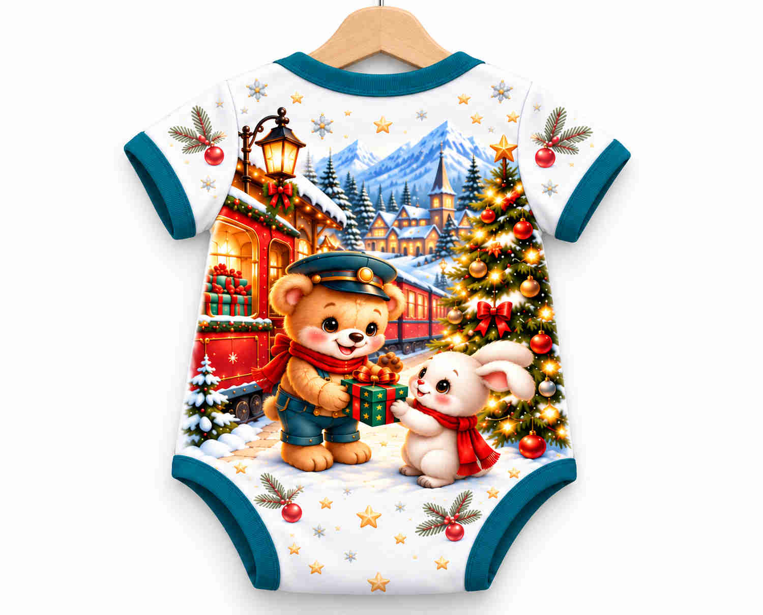Weihnachtsexpress Weihnachts Baby Body inkl. Name (Druck)