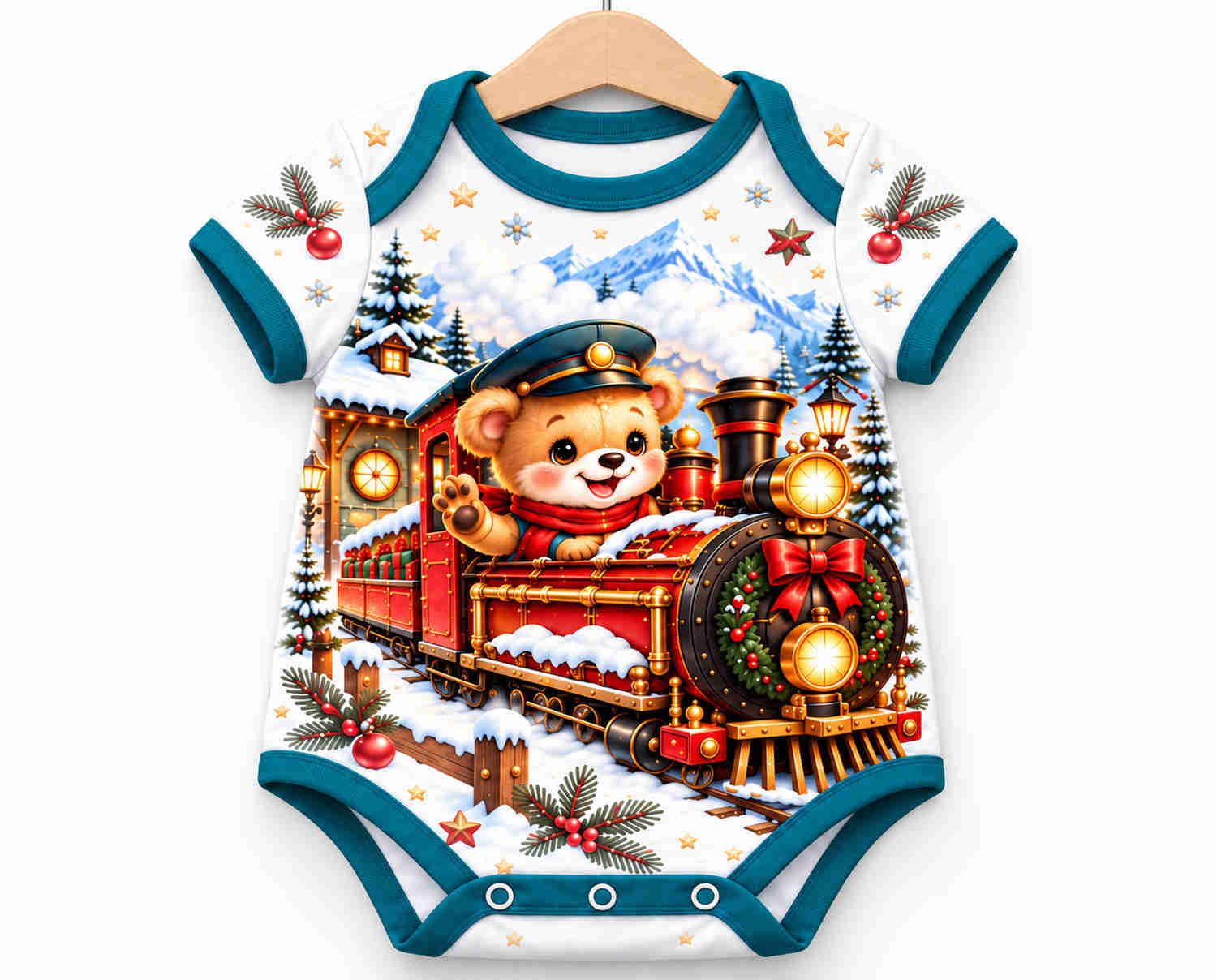 Weihnachtsexpress Weihnachts Baby Body inkl. Name (Druck)