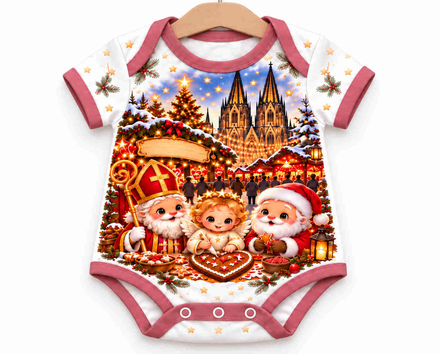 Kölner Weihnachtsmarktfreunde Weihnachts Baby Body inkl. Name (Druck)