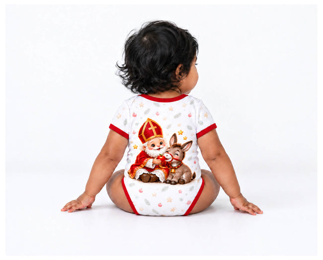 Nikolaus und sein Esel Weihnachts Baby Body inkl. Name (Druck)