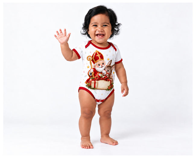 Nikolaus und sein Esel Weihnachts Baby Body inkl. Name (Druck)
