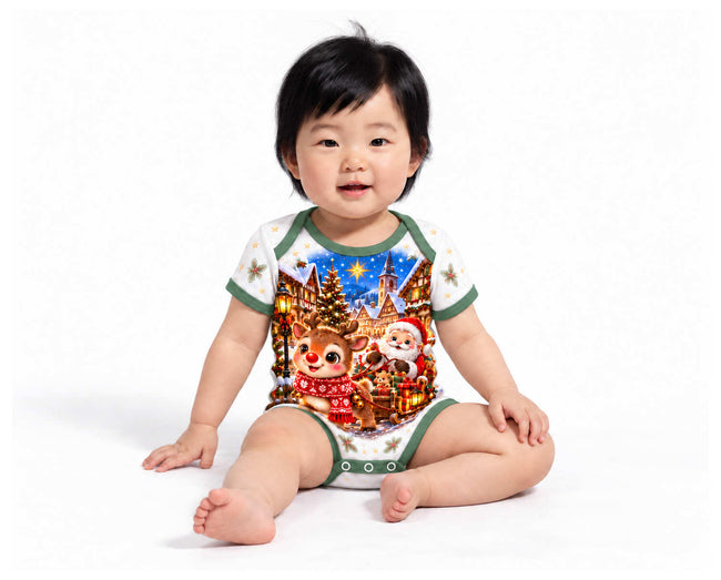 Rudolfs rote Weihnachtsnase Weihnachts Baby Body inkl. Name (Druck)