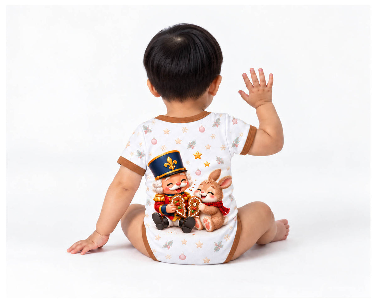 Nussknacker und Häschen Weihnachts Baby Body inkl. Name (Druck)