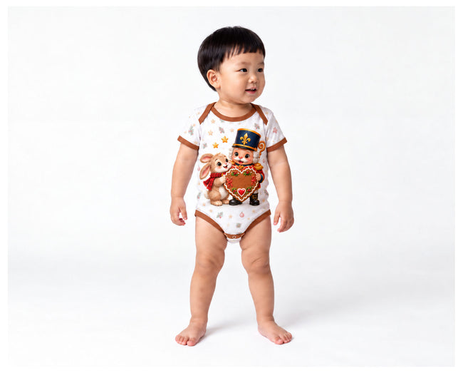 Nussknacker und Häschen Weihnachts Baby Body inkl. Name (Druck)