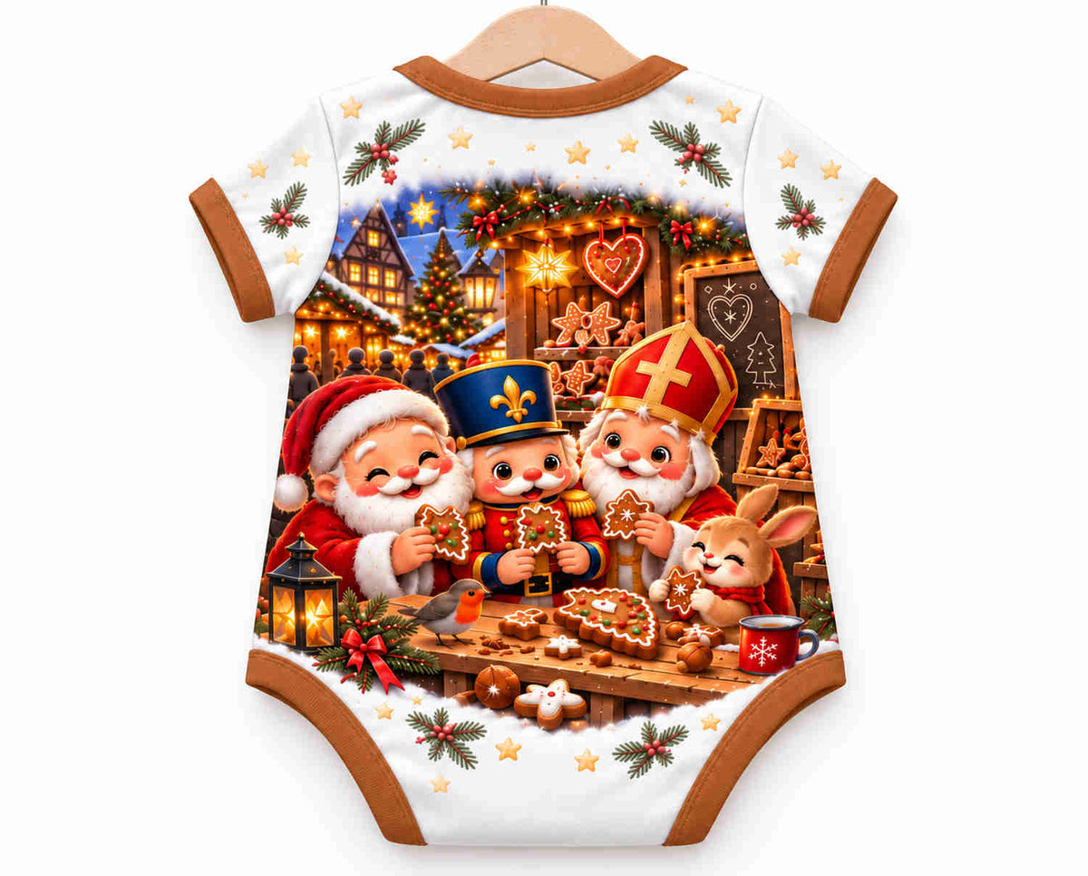 Nussknackers Lebkuchenfest Weihnachts Baby Body inkl. Name (Druck)
