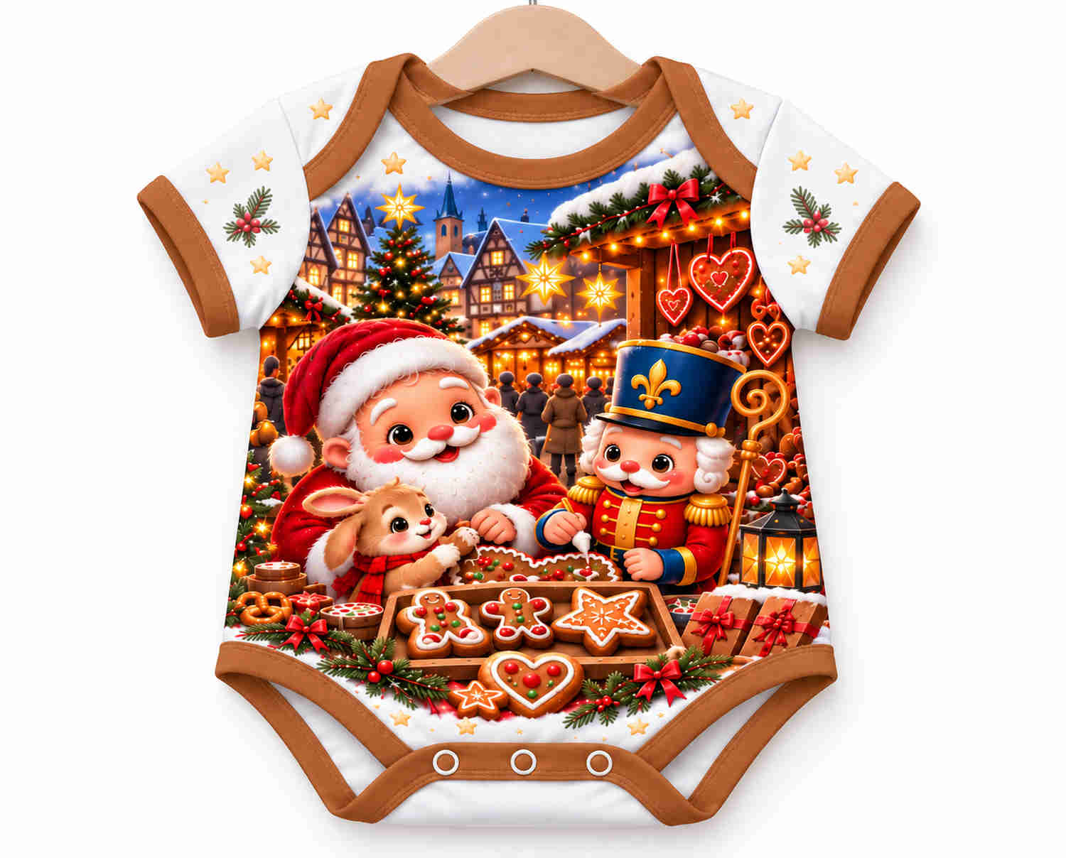 Nussknackers Lebkuchenfest Weihnachts Baby Body inkl. Name (Druck)