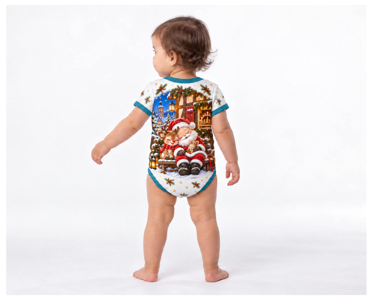 Rudolf und der Weihnachtsmann Weihnachts Baby Body inkl. Name (Druck)