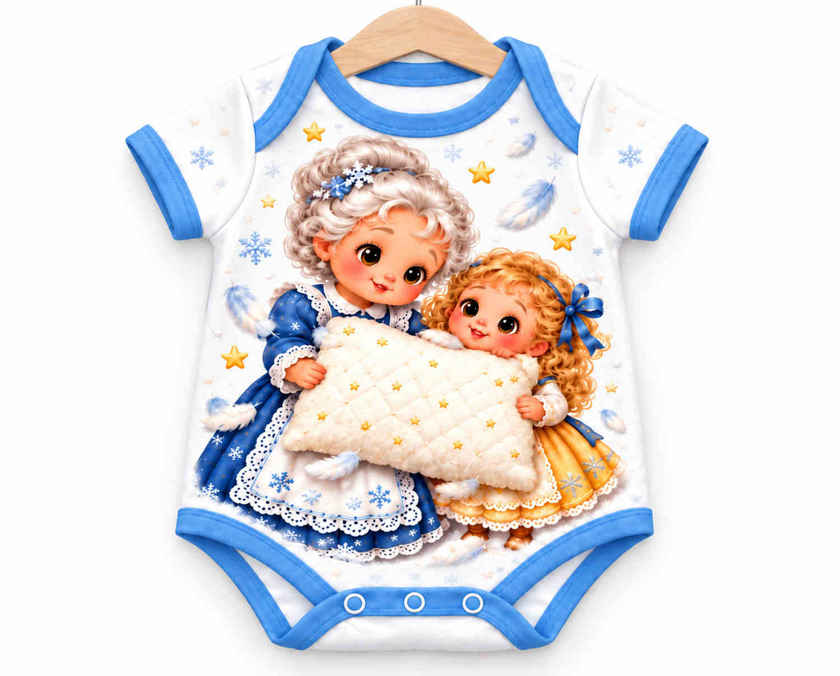 Frau Holles Winterzauber Weihnachts Baby Body inkl. Name (Druck)
