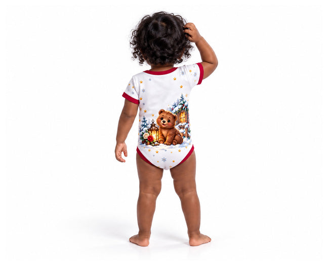 Schneeweißchen & Rosenrots Winterbesuch Weihnachts Baby Body inkl. Name (Druck)
