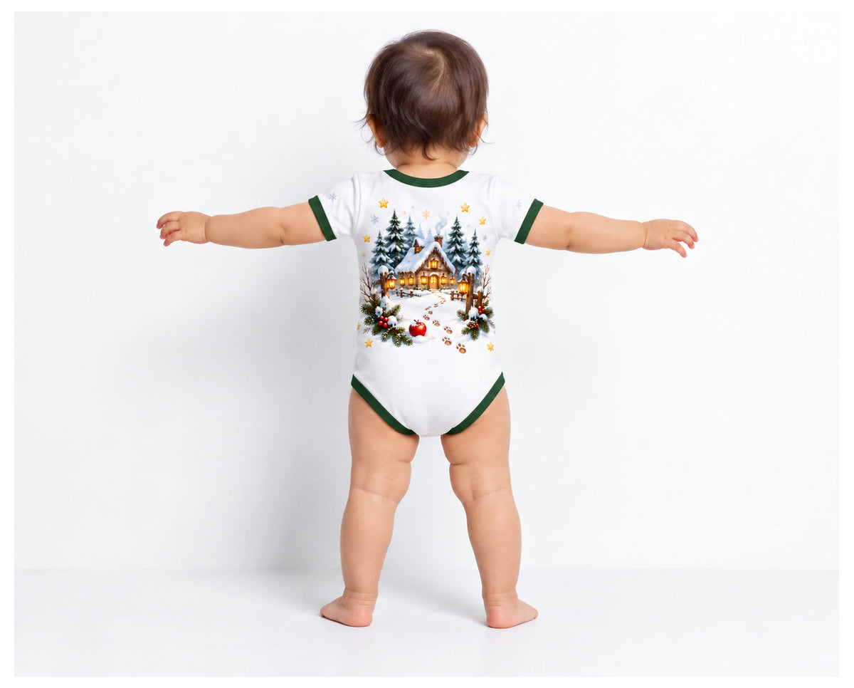 Schneewittchens Winterwald Weihnachts Baby Body inkl. Name (Druck)