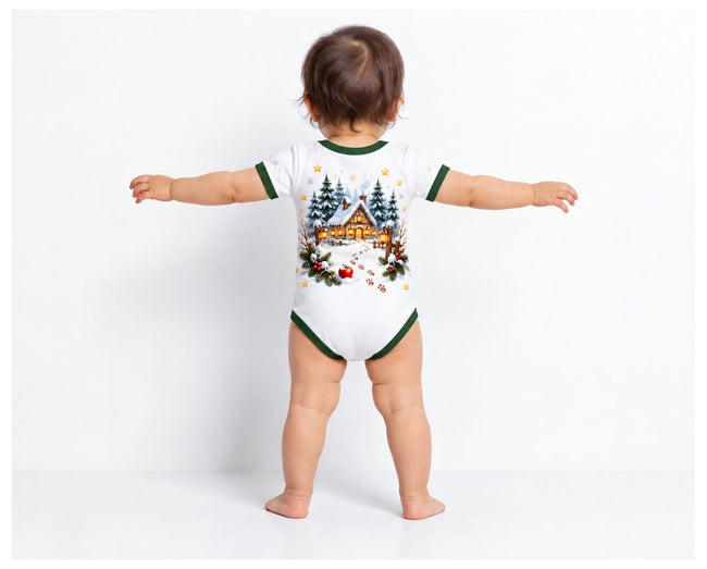 Schneewittchens Winterwald Weihnachts Baby Body inkl. Name (Druck)